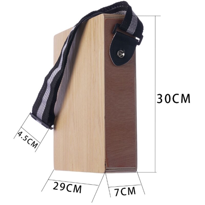 Resande trä cajon låda trumma bärbar hand trumma slagverk instrument med snodd trä musikinstrument