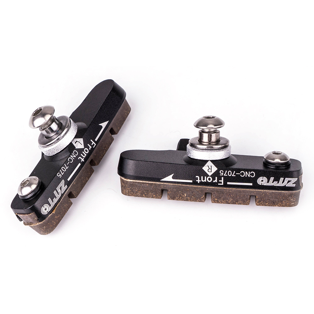 ZTTO – étriers de vélo de route avec plaquettes de frein remplaçables, coque en aluminium CNC, 1 paire de bloc, chaussures de freinage légères pour partie carbone: Black for carbon