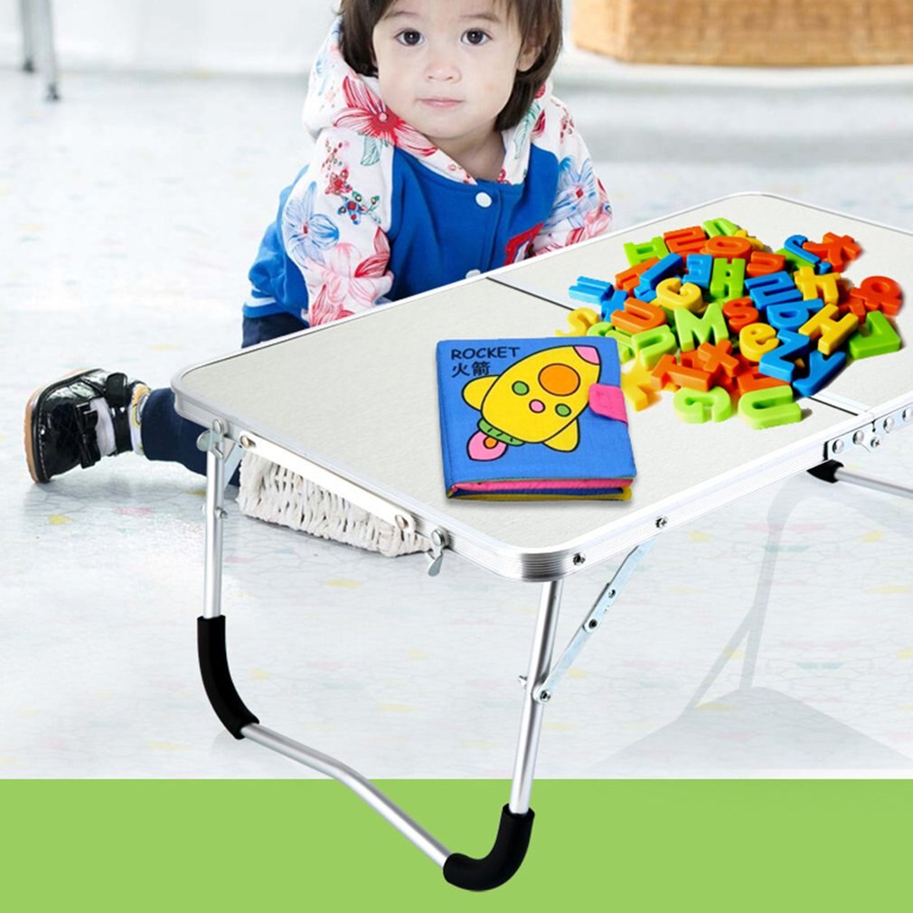 Laptop Double-Folding Computer Table Folding Computer Desk PC Laptop Table Writing Workstation Home Office Furniture