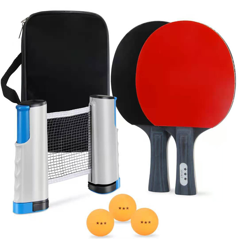 Competition table tennis racket set portable table tennis racket telescopic rack set 3 table tennis: Default Title