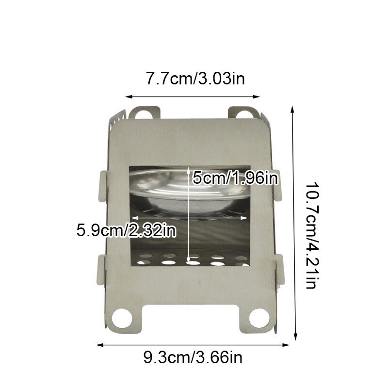 Folding Wood Stove Alcohol Stove Stand Bracket Portable Outdoor Picnic Cook BBQ Burners Titanium Stainless Steel Camping Stove