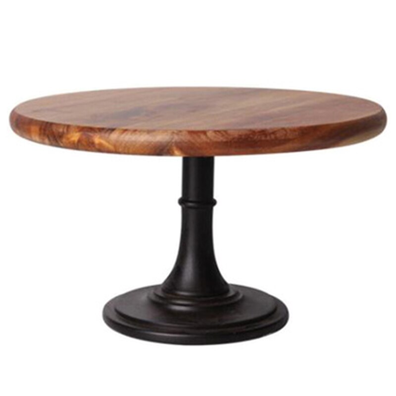 Taart Plaat Stand Houten Plaat Metalen Hoge Basis Cupcake Schotel Hout Lade: Chocolate