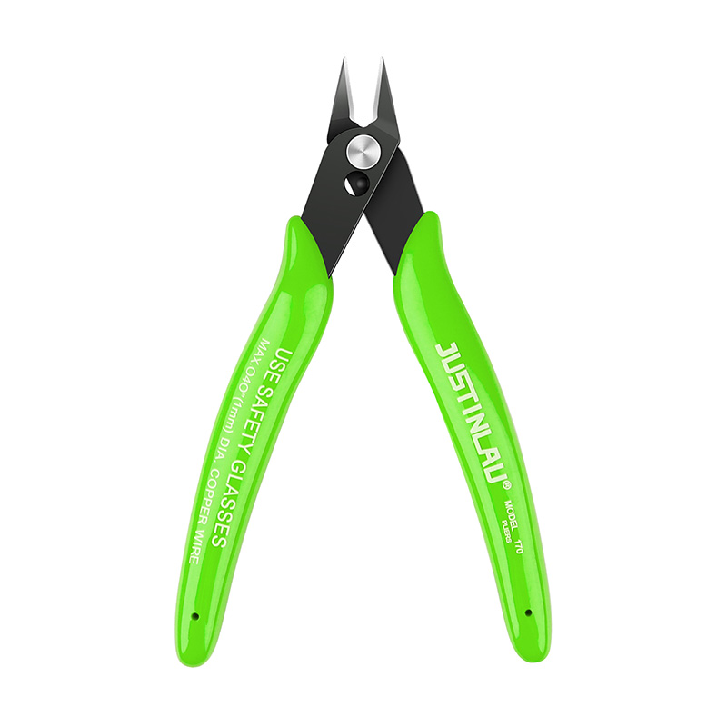 Diagonale tang Tang van koolstofstaal Elektrische draad Kabelscharen Snijden Zijkniptang Flush Tang Nipper Handgereedschap: green