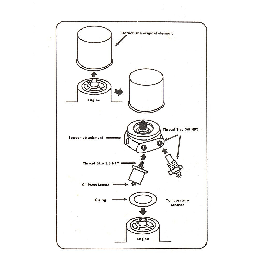 Universal  m20 x 1.5 3/4 " -16 unf  an8 oliefilterkøler sandwichpladeadapter