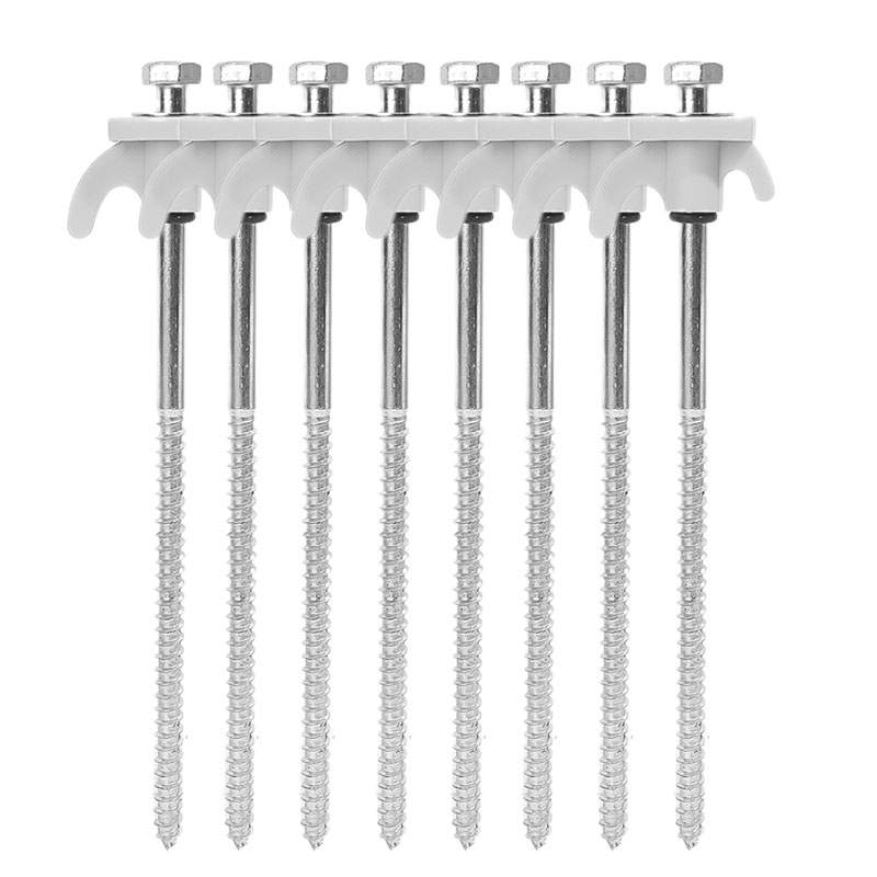 10/2 Stuks Metalen Tent Spikes Camping Haringen Boor In Grond Ankers Zware Spiraal Schroef Met Hex Socket Stakes camping Stakes: WHITE