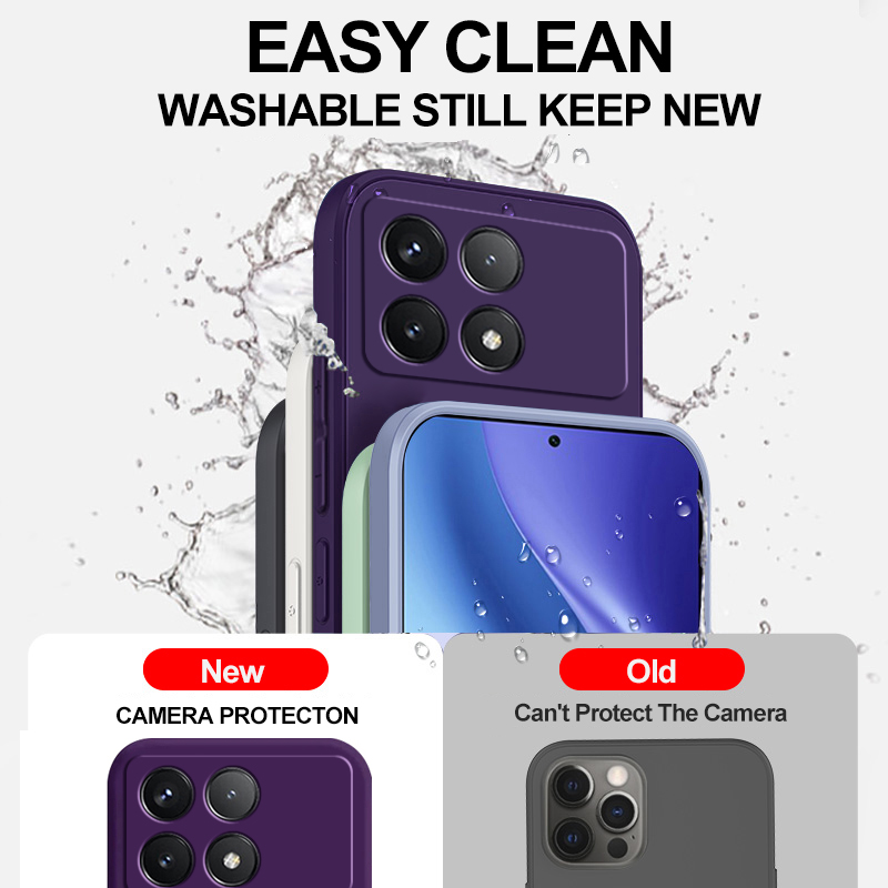 Coque souple en silicone liquide d'origine de luxe pour Xiaomi, couverture de téléphone, Poco X6 Pro, 5G