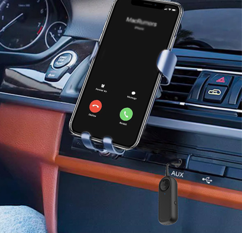 Trasmettitore ricevitore audio Bluetooth 5.3 3.5MM AUX con microfono Adattatore wireless per musica stereo per autoradio Cuffie PC TV Altoparlante