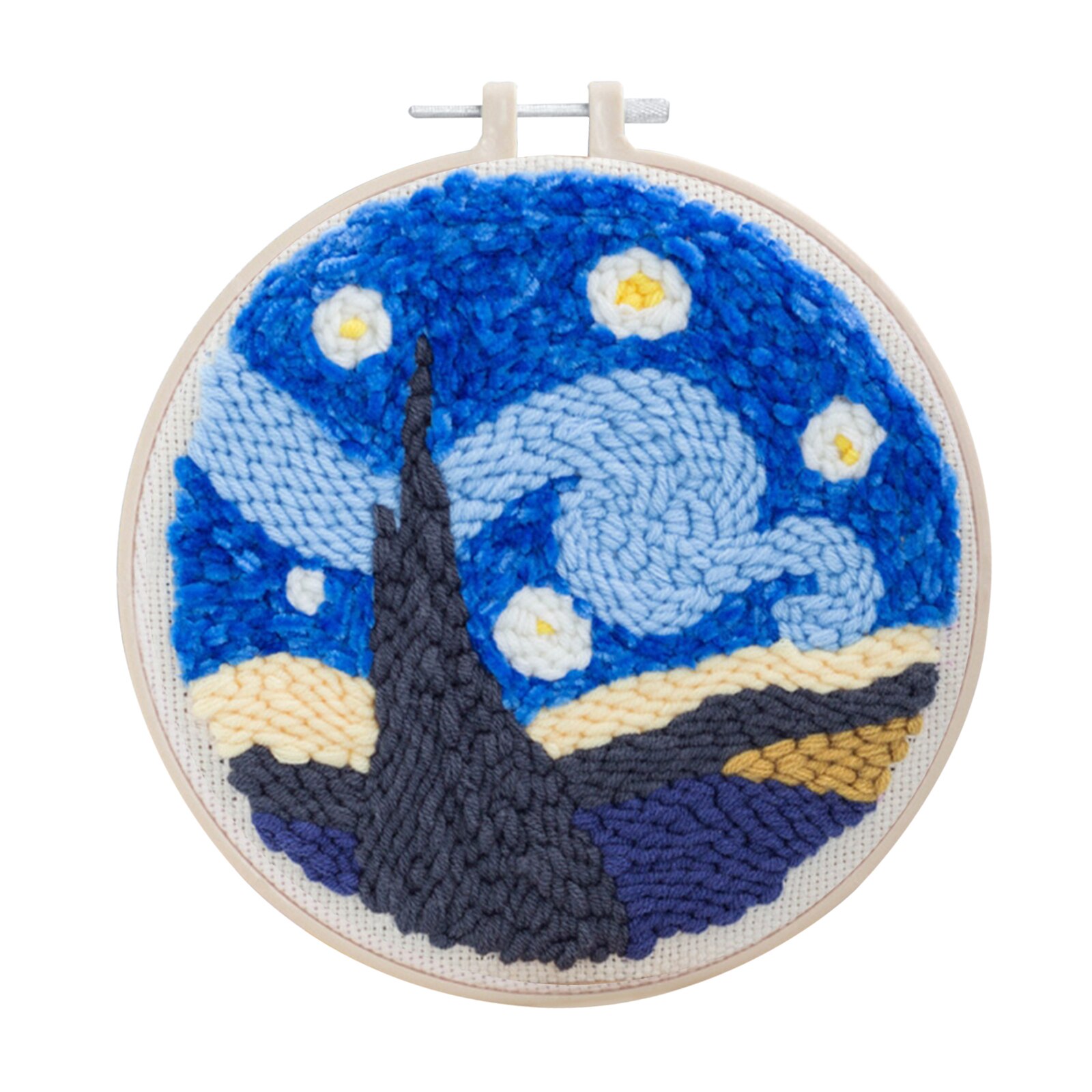 Punch Needle Embroidery Kit with Basic Tools Hand Craft Cartoon Pattern 20cm: C