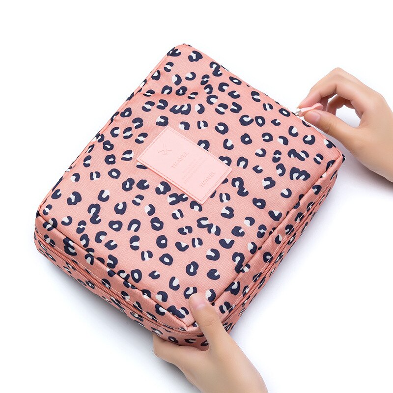 Geestock Draagbare Make-Up Tas Afdrukken Cosmetische Tas Waterdichte Reizen Wassen Vrouwelijke Handtas Telefoon Tassen Case: Leopard