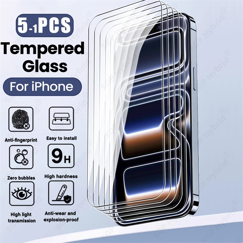 5-1 Stück 9H gehärtetes Glas für Apfel iPhone 17 Profi Max 17Profi iPhone 17 Profi Max i Telefon Luft Displayschutzfolie explosionsgeschützte HD-Folie