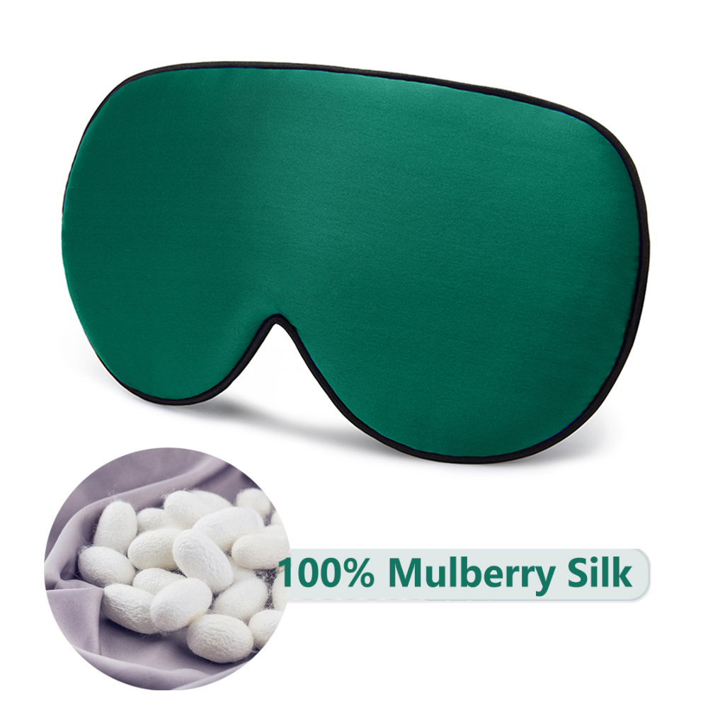 Mascarilla para dormir de seda de morera 100% Natural, parches suaves para los ojos, venda suave, mascarilla suave para los ojos, parche para cubrir los ojos, vendaje cómodo: Castaño