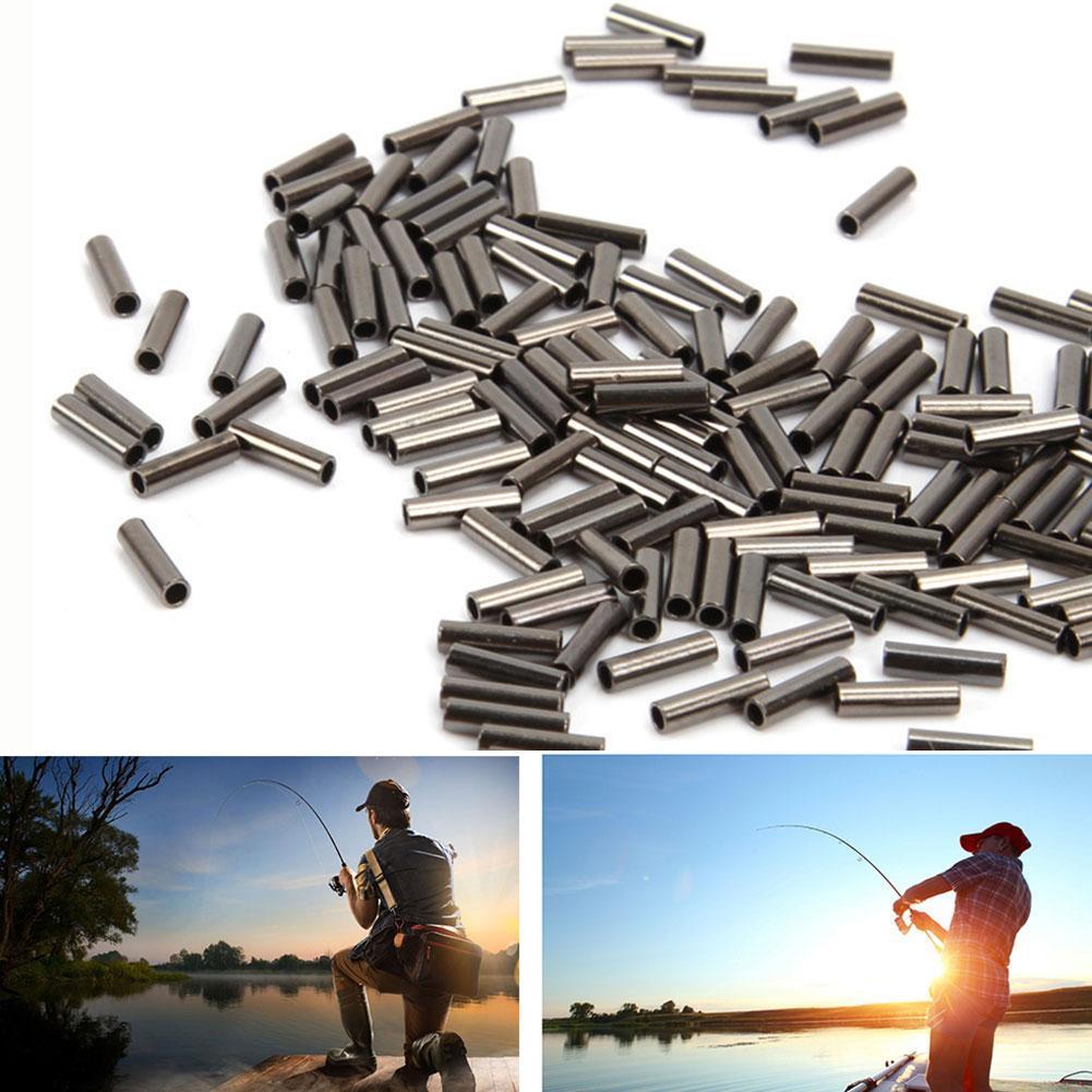 100pcs/Lot Round Copper Fishing Line Aluminum Crimp Sleeve Copper Tube 1.0mm-1.8mm Sea Fishing Accessories Line Tube