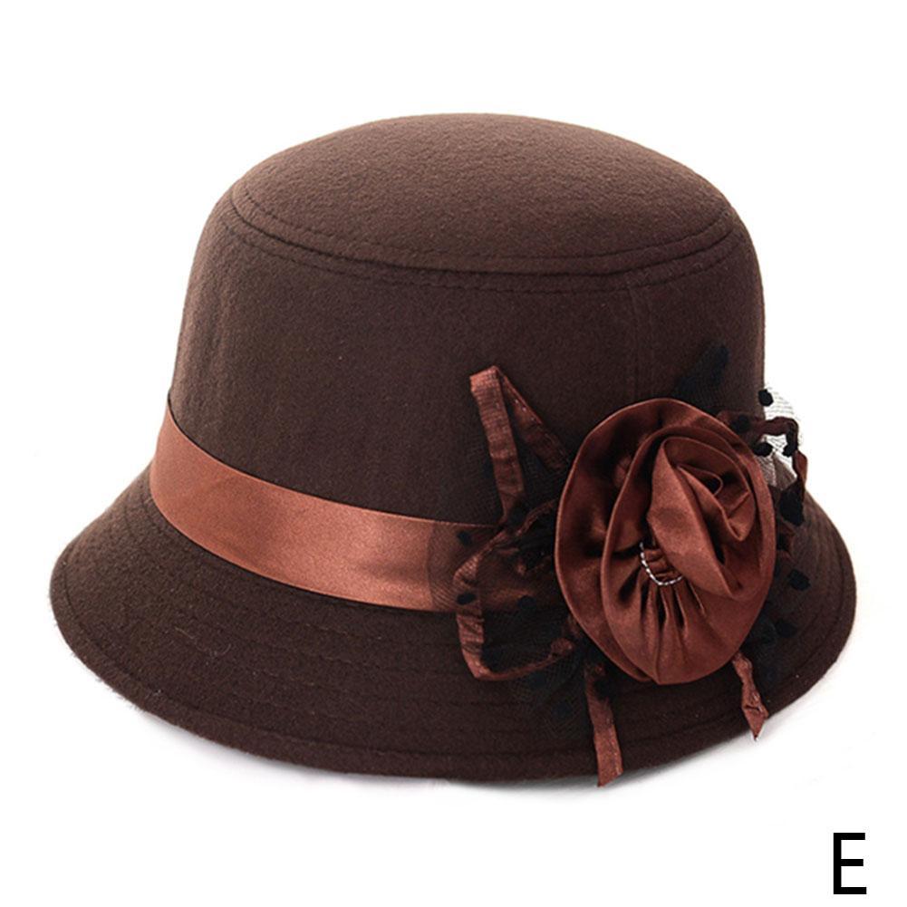 Chapeau seau en laine pour femmes, Cloche en feutre rétro, Vintage britannique: E