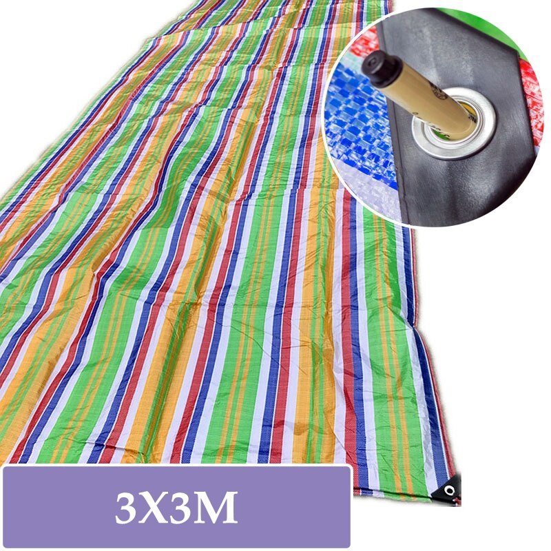 Regenboogkleur 3 x 3m/4 x 4m regenbestendig zeildoek zonnescherm grondzeil kampeer lichtgewicht zeil boot auto vrachtwagen luifel: 33m