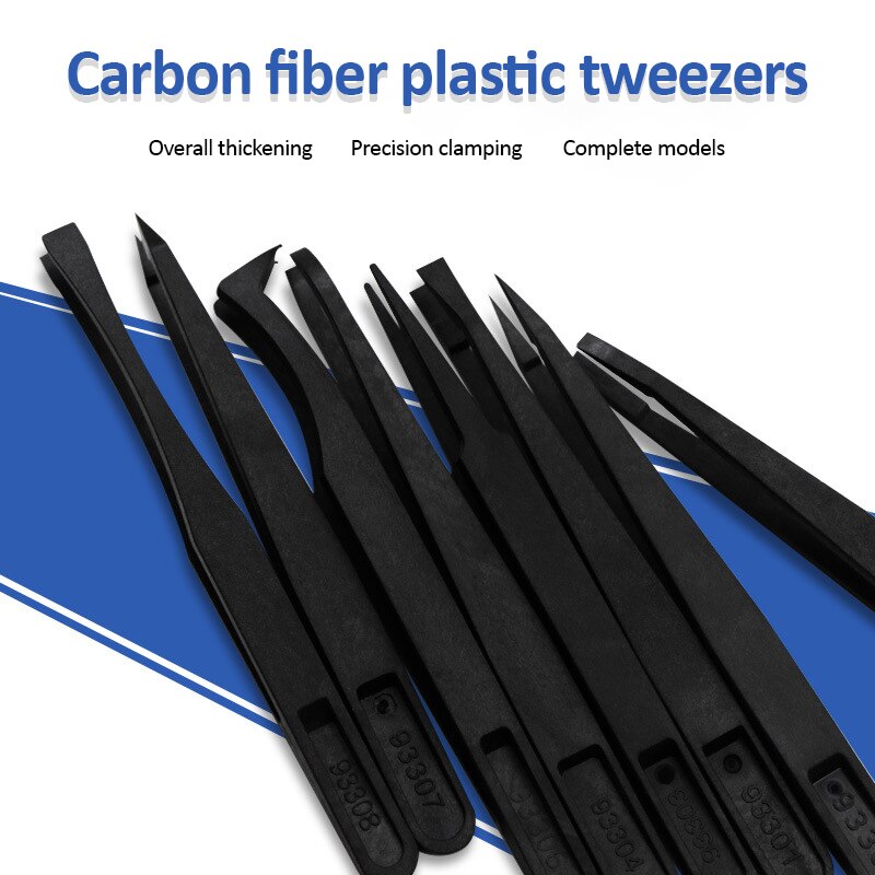1/8Pcs Antistatische Carbon Fiber Elektronische Pincet Kit Esd Plastic Pincet Pcb Reparatie Handgereedschap Set