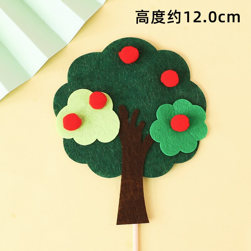 Princess Girl Happy Birthday Cake Topper Soft pottery Tree Insert Decor Apple tree Mushroom Cabin Baking Cakes Decoration: 13