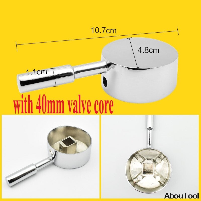 Badeværelse udskiftning armatur håndtag forkromet haner tilbehør til 35mm/40mm patron spole vandhane enkelt metal håndtag: 40 mm stil 1