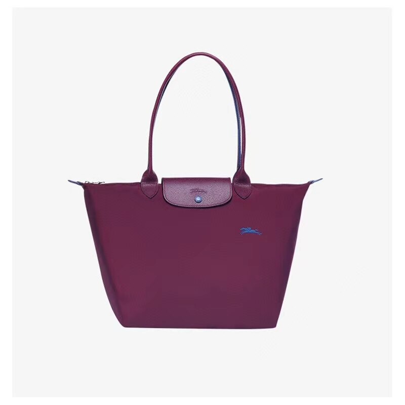 Longxiang 70 ° aniversario de un solo hombro Dumpling Oxford tela con cuero gran compras impermeable Tote Commuter: Red wine