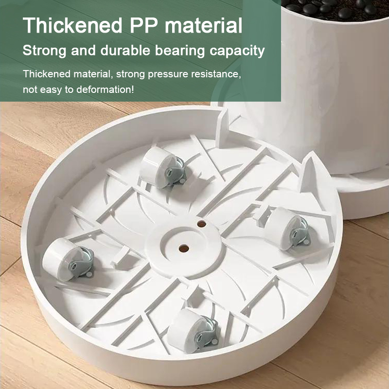 Universal hjul blomsterpottebase stille usynlig balkong utendørs hage blomsterpotte mobil brett plast fortykket hageutstyr