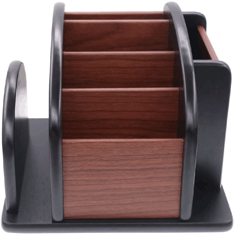 Revolving Wood Pen Pencil Holder Large Spinning Remote Controls Holder Wooden Rotating Office Supplies Desk Storage Organizer