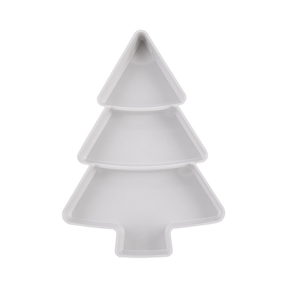 Kleine baum fach getrocknete obst platte Kreative Weihnachten Baum Trockenen Früchte Kunststoff Platten Gerichte Schüssel Tablett Hause: Weiß