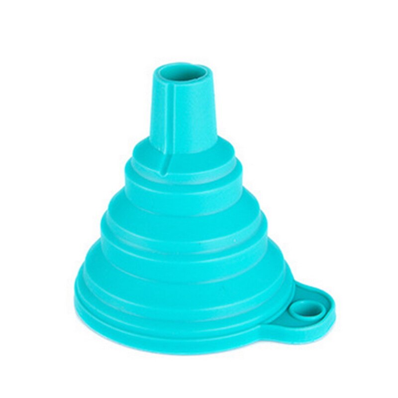 Silicone Mini Folding Telescopic Long Neck Funnel Household Liquid Dispensing Mini Funnel kitchen gadgets: Blue