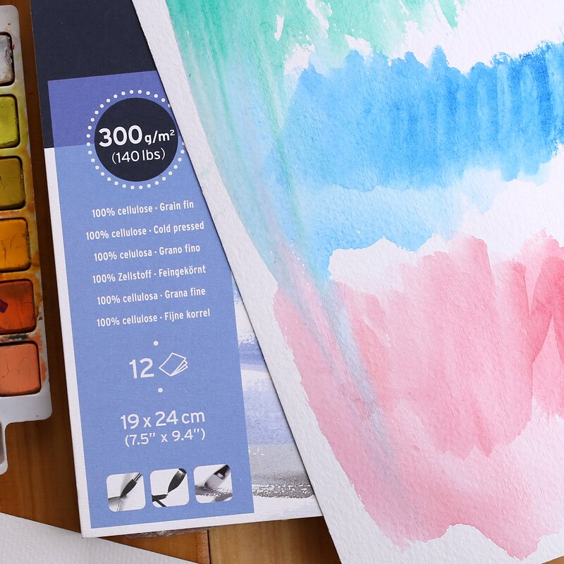 Canson – livre d&#39;aquarelle Montval, 300g, 20 feuilles de papier aquarelle, carnet de croquis, peinture au crayon de couleur