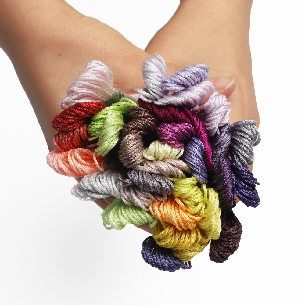 mm 35 DMC Colors Cotton Floss Cross stitch Embroidery Thread 6 strands Double Mercerized Singed Egyptian long fiber Cotton