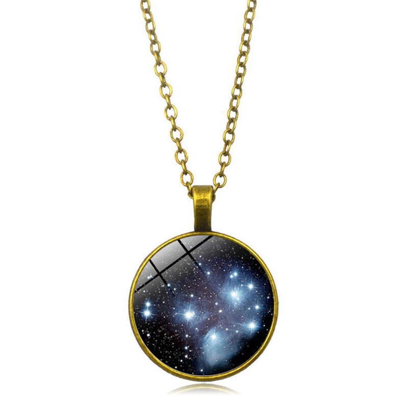 Handgemaakte Pleiaden Ster Cluster Hanger Universe Galaxy Ketting Ruimte Sieraden 3 Kleuren Vergulde Hanger Sieraden: Gold