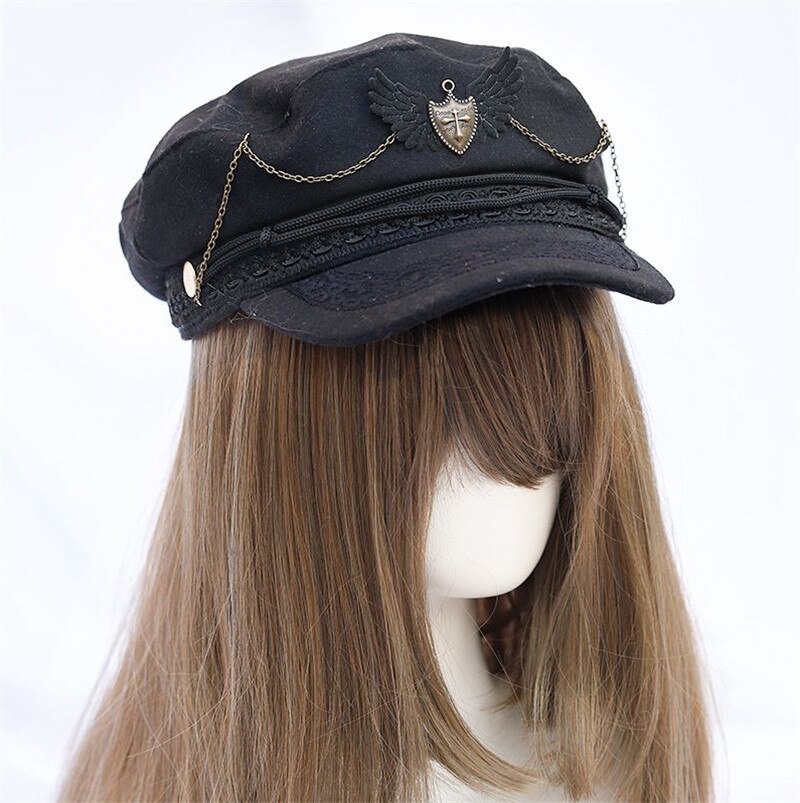 Handmade Black Beret Cap Hats Artist Painter Newsboy Caps Beret Hats B1613