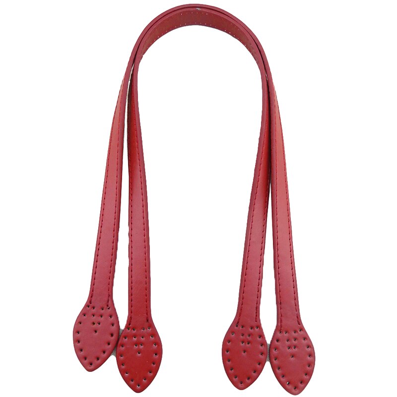 PU Leather Handles Durable Shoulder Bags Detachable Belt Women Leaf Handle Straps DIY Handmade Replacement Handbag Strap 2*61cm: Red