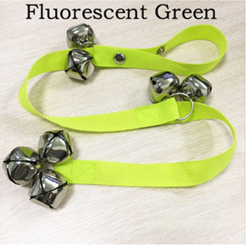 Sonnette pour animal domestique corde | Corde, plusieurs couleurs, réglable 6/7 cloches pour animal de compagnie, collier de chien, fournitures pour animal de compagnie, de noël, formation de chien, sonnette de sonnette: M / Bight green