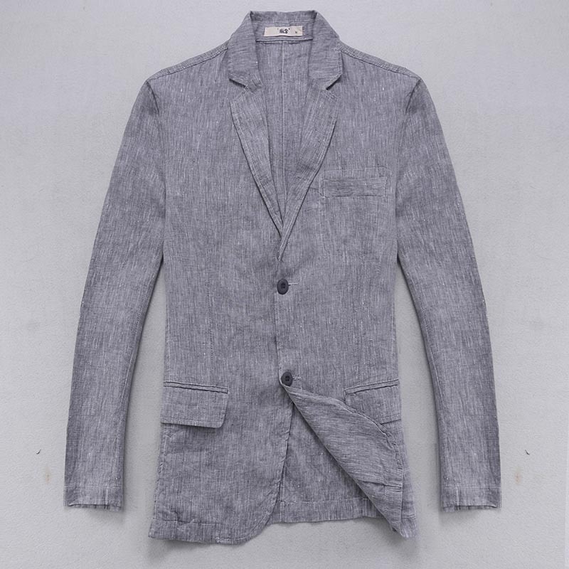 Italië brand blazer mannen linnen jas mannen casual solid jassen heren lente herfst jacket man vlas mode grote blazer masculino