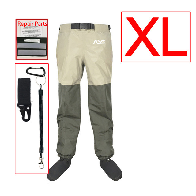 Botas de pesca con mosca, calcetines de neopreno, botas de pesca, pantalones para vadear, ropa de pesca y caza, zapatos de pesca en el pecho, monos: Caqui oscuro