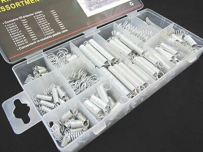 200 Pcs Spring Assortment Kit Compression & Extension Carburator Flat Hoop Set