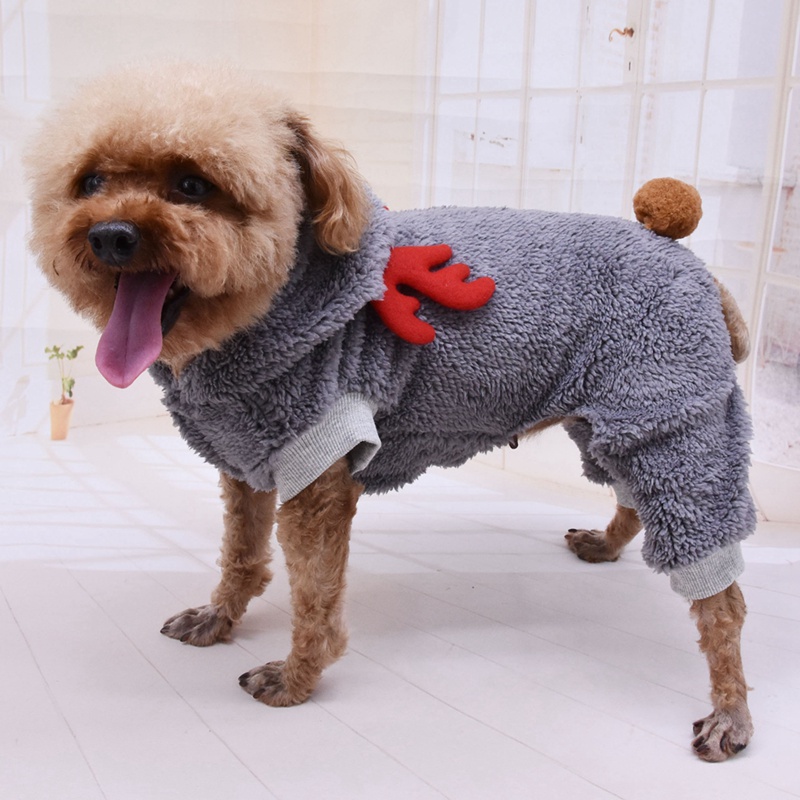 Honden Warme Kleding Fluwelen Hoodie Puppy Verdikking Jas Kerst Herten Cosplay Kostuum Voor Chihuahua Teddy Honden Product