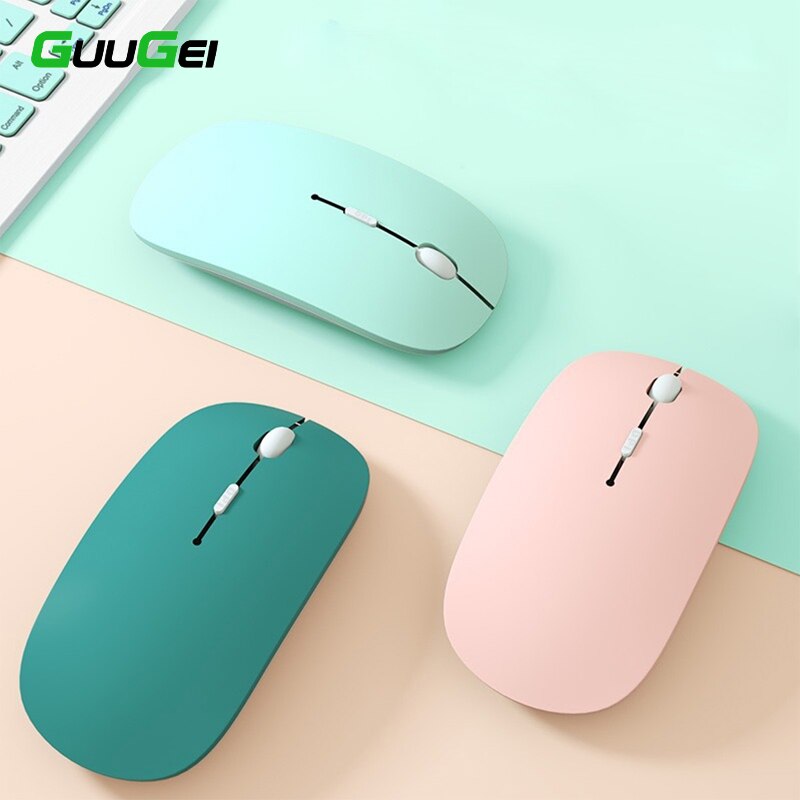 GUUGEI Wireless Bluetooth Mouse Mute Mouse For Laptop Computer PC Mini Ultra-Thin Single-Mode Battery Silent Gaming Mouse Mice