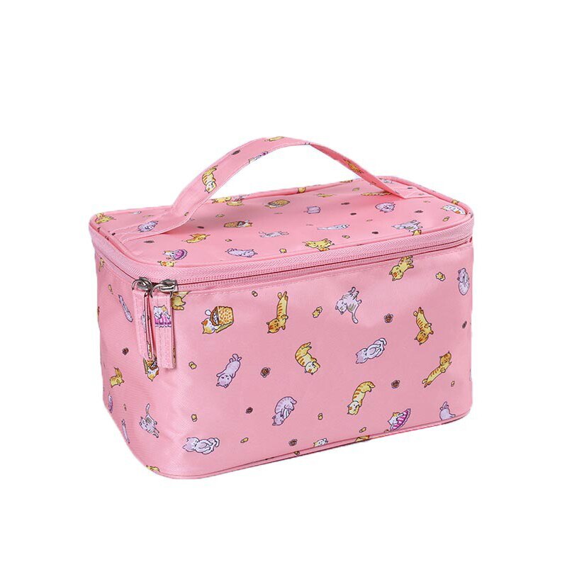 Multifunktions Reise Kosmetik Tasche Frauen Make-Up Taschen Pflege Organizer Wasserdicht Weibliche sStorage Bilden Fälle: Pink lucky cat