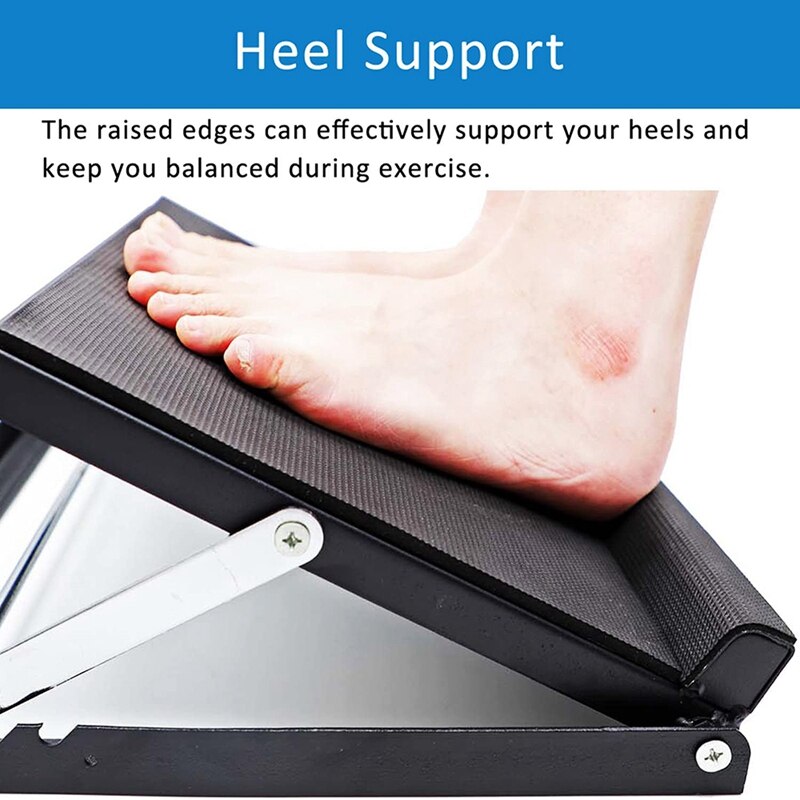Steel Slant Board with Heel Support &amp; Movable Full Non-Slip Surface, Calf Stretcher,(500 LB Capacity)