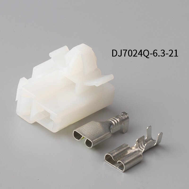 100 juegos DJ7024Q-6.3-11/21 6,3mm 2Pin AMP conectores de cable eléctrico del coche