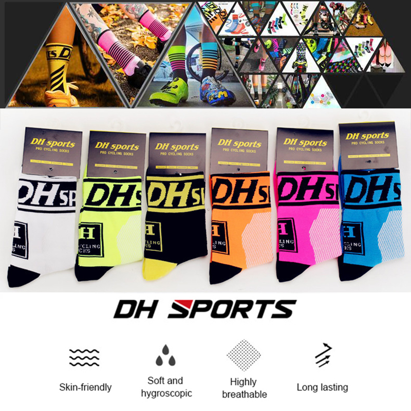 Dh Unisex Sport Fietsen Sokken Top Professionele Sport Sokken Ademend Outdoor Sport Fietsen Sok Racing Sokken