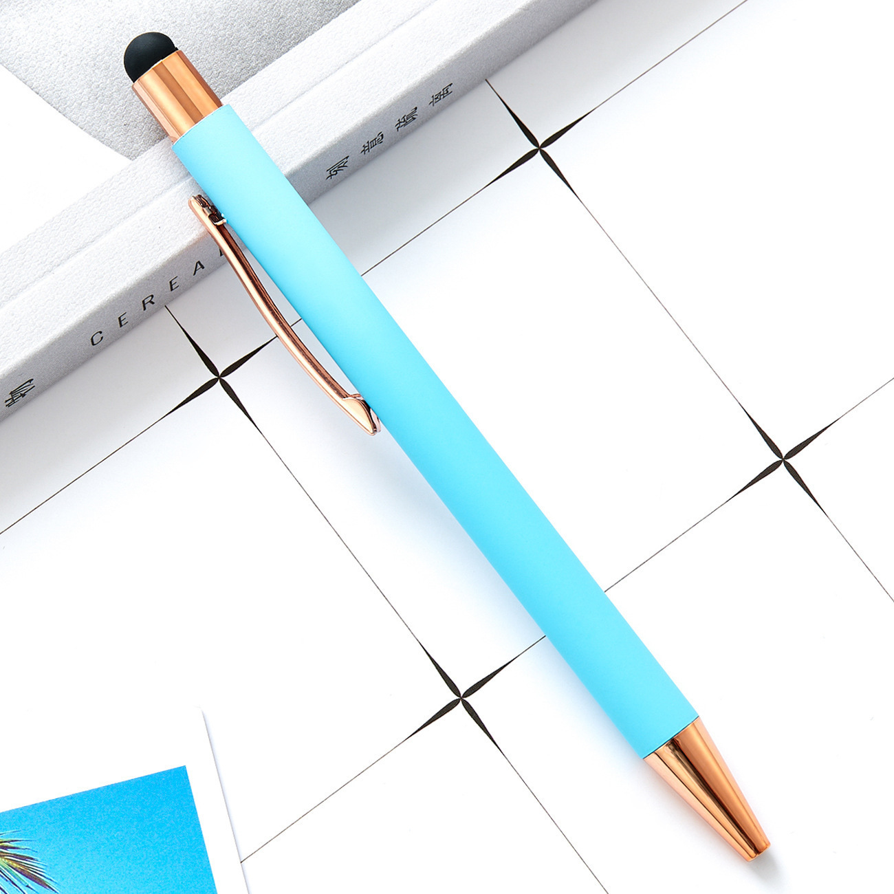 50PCS FreeCustomMetal Balpen Reclame Pen Graveren LOGO Touchscreen Pen voor WeddingMulti Functie Pen: Bordeaux