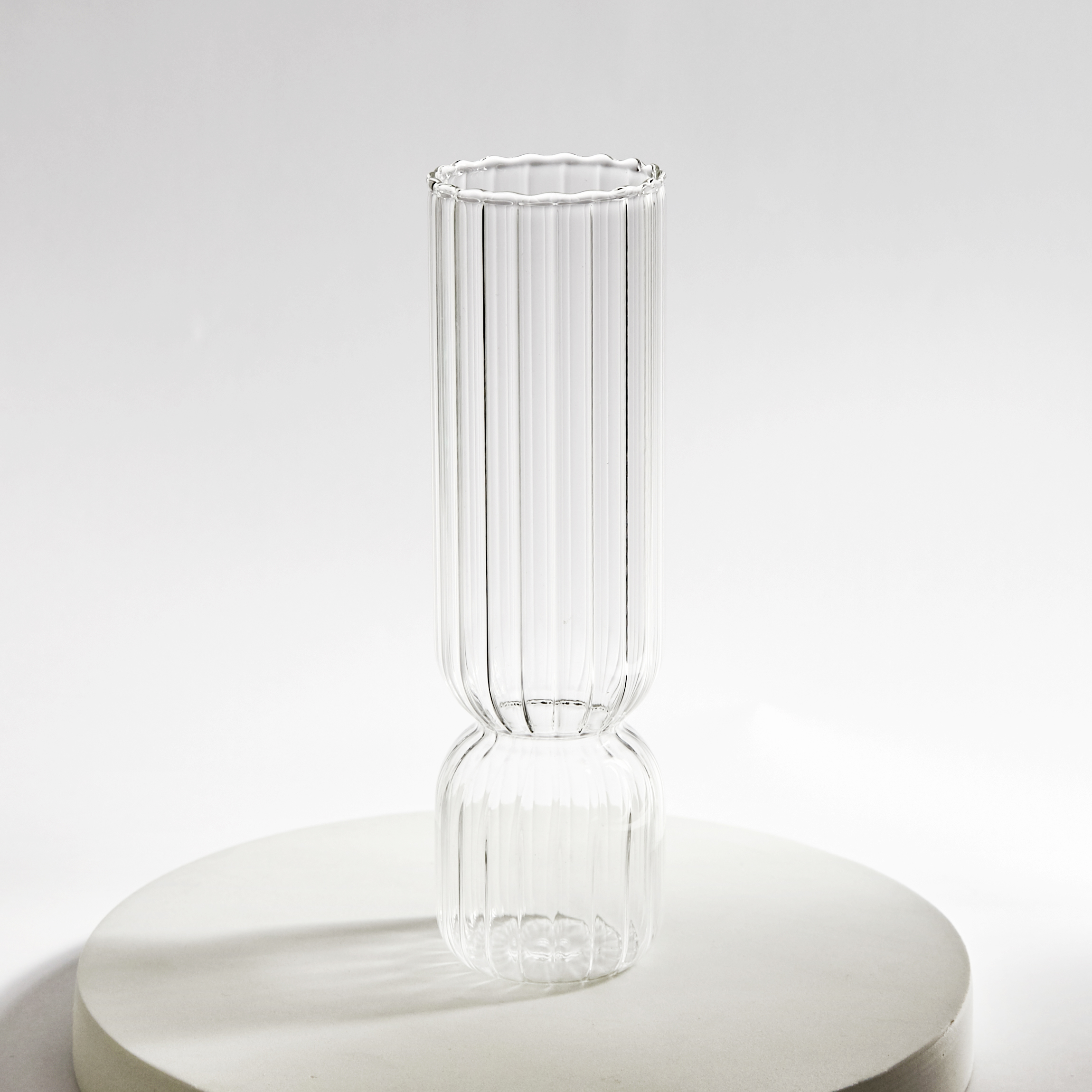Nordisk glassvase små glassvaser blomsteroppsats hjemmedekorasjon tilbehør moderne stue glass ornament: Klar