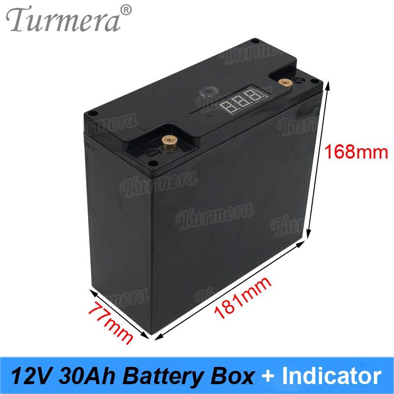 Turmera 12V 30Ah Battery Box Storage Case with Capacity Indicator Build 48Piece 18650 Battery for Uninterrupted Power Supply 12V