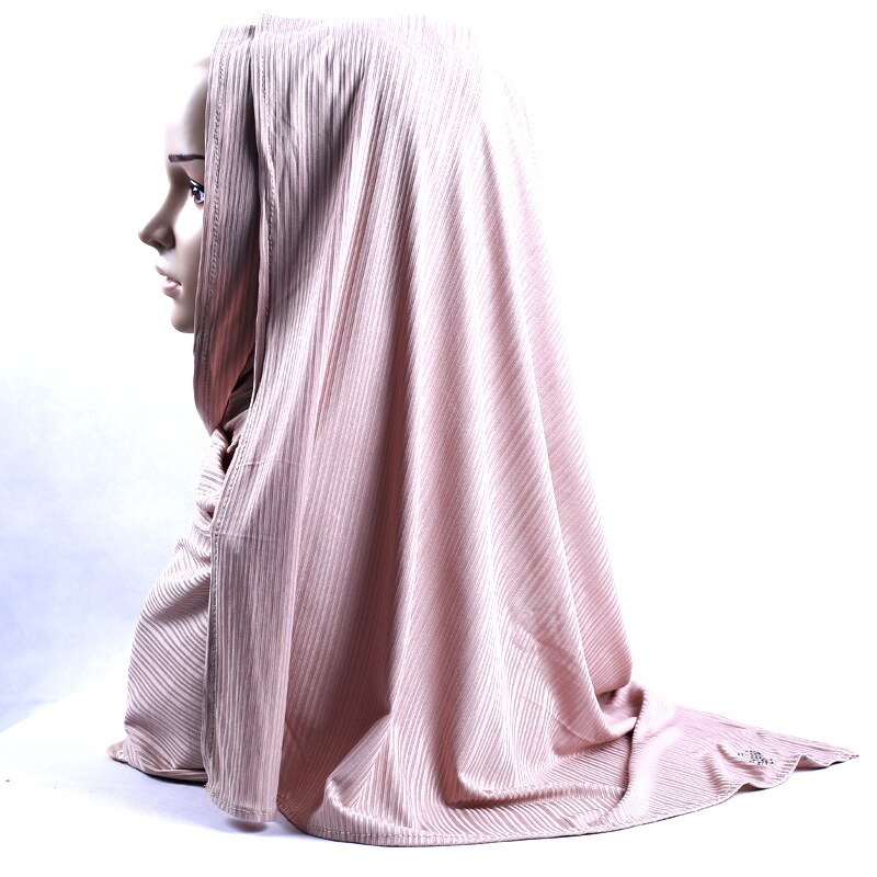 LINLING turquie femmes en mousseline de soie solide écharpe musulmane dames châles et enveloppes doux femme Hijab étoles tête sous-écharpes N488: C4