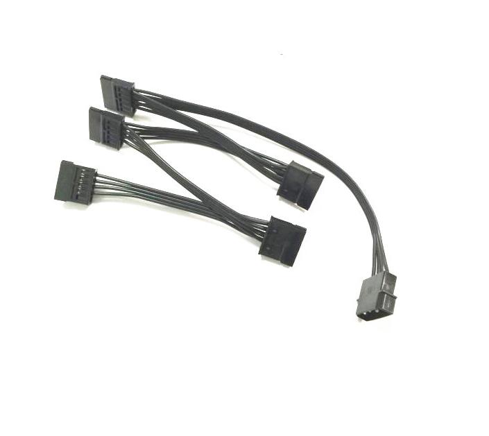 4Pin Ide Molex Naar 12-Poort 15Pin Sata Power Cable Cord Lead 18AWG Draad Voor Harde Schijf Hdd Ssd pc Server Diy Zwart: 4pin IDE to 5 SATA