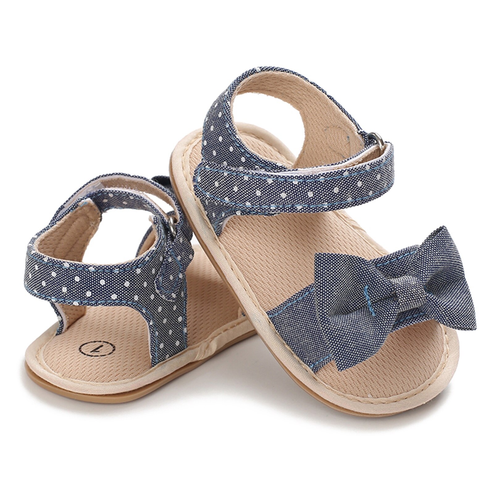 Pudcoco Neugeborenen Anti-Unterhose Sandalen Baby Mädchen Weiche Sohle Punkt drucken Bogen Erste Wanderschuhe 0-18Monate