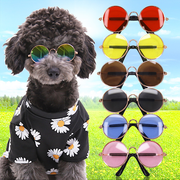 Gafas bonitas para Gato, gafas de sol redondas Retro para perros pequeños, accesorios para fotos de mascotas, productos para mascotas