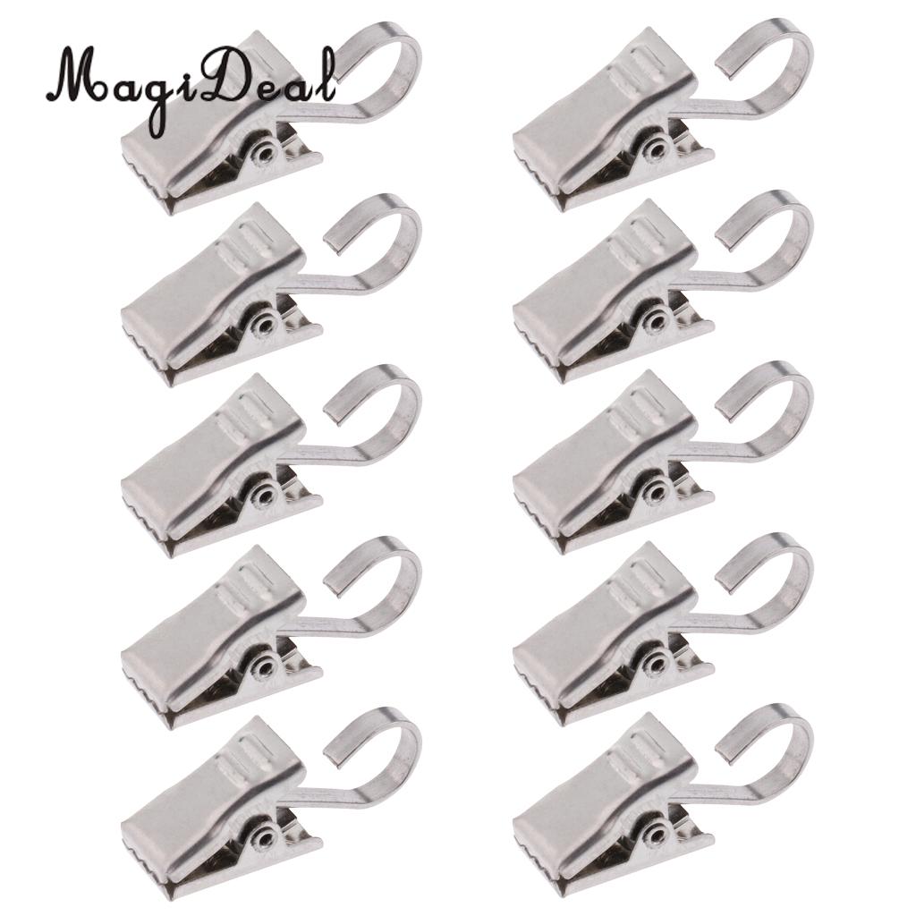 10Pcs Heavy Duty Curtain Clips with Hook Spring Clamps Hanging Clips Drapes Carrier Ring