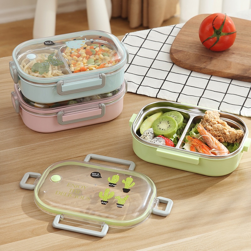 Food Container Portable Lunch Box Stainless Steel Bento Box Lunch Leakproof With Compartments For Kids School Kitchen Tableware#